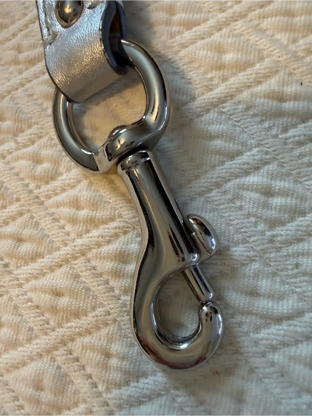 Coach Zoe Shoulder strap - Metallic Silver Leather replacement strap - Picture 8 of 10